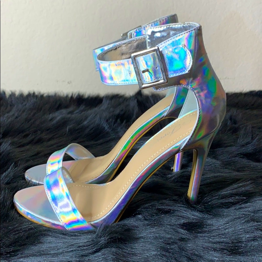 Shiny Rainbow metallic heels